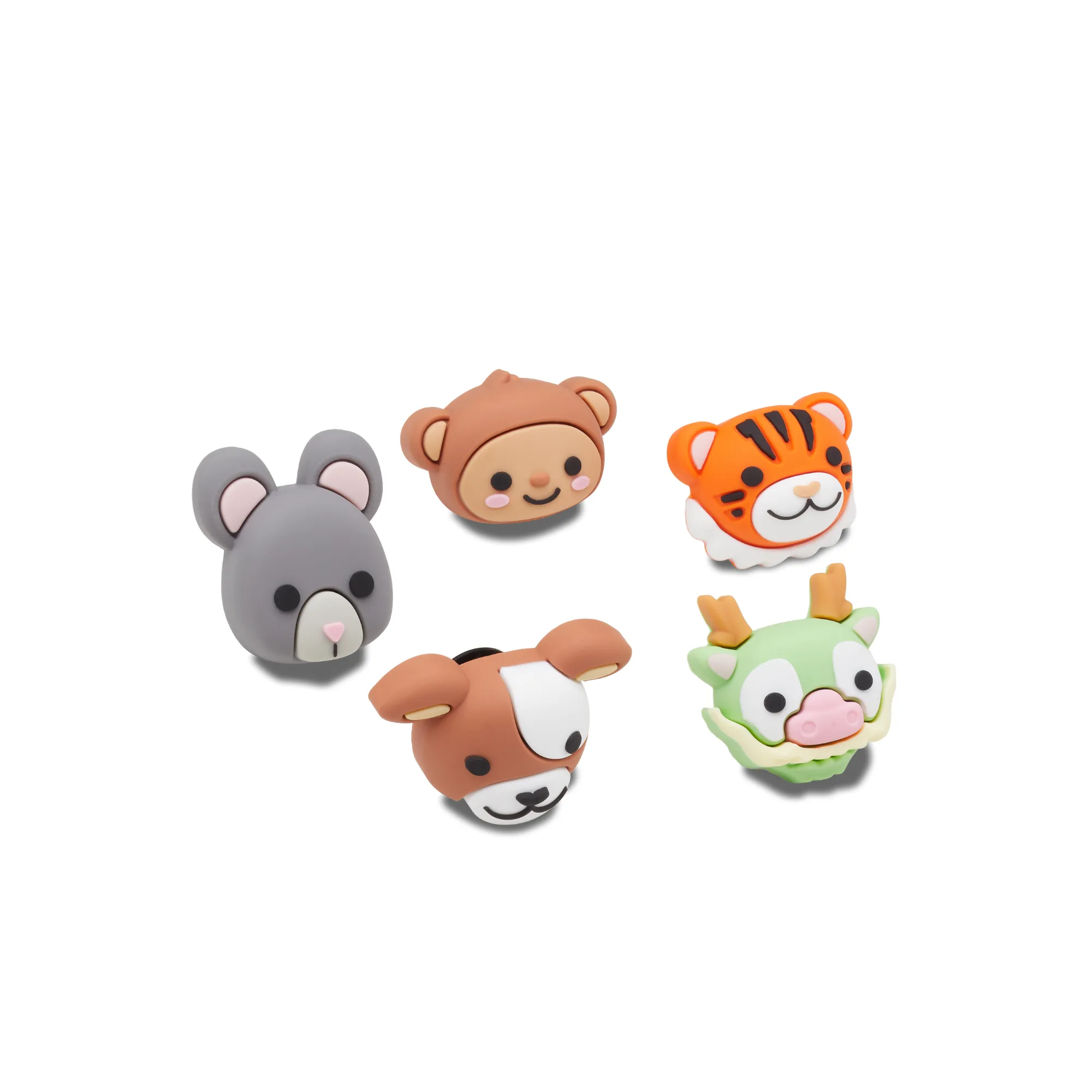 ตัวติดรองเท้า JIBBITZ™ 3D ANIMAL MIX FACE 5 PACK