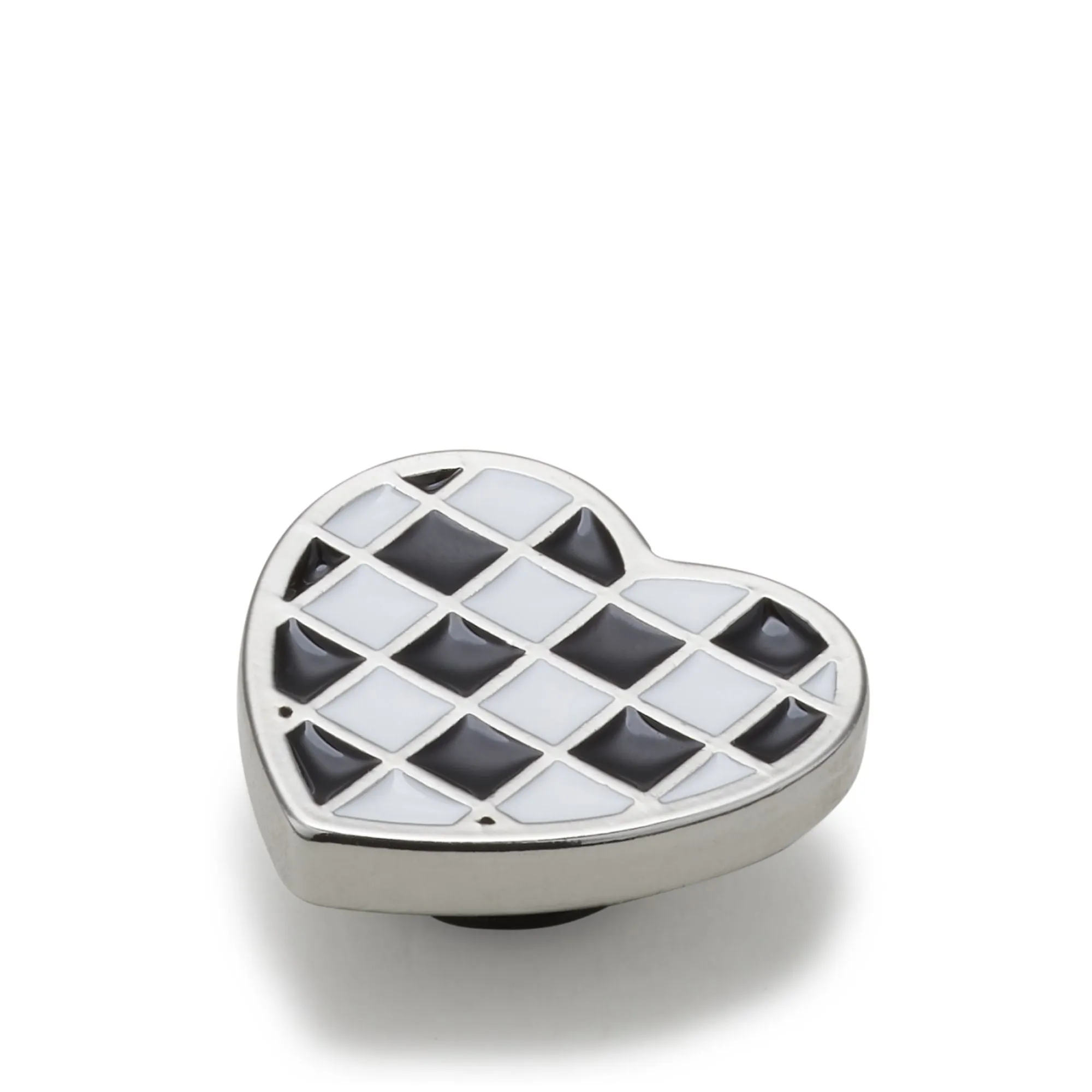 ตัวติดรองเท้า JIBBITZ™ SILVER CHECKERBOARD HEART