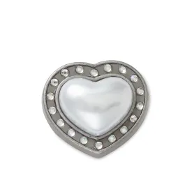 ตัวติดรองเท้า JIBBITZ™ SILVER PEARL HEART GEM