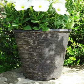 27cm Tempest Black/Gold Plant Pot