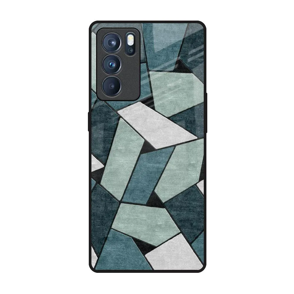 Abstact Tiles Glass Case for Oppo Reno6 Pro