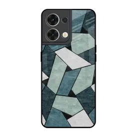 Abstact Tiles Glass Case for Oppo Reno8 5G