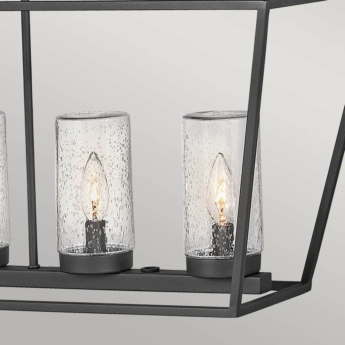 Alford Place 6 Light Outdoor Linear Pendant - Museum Black IP44 E14