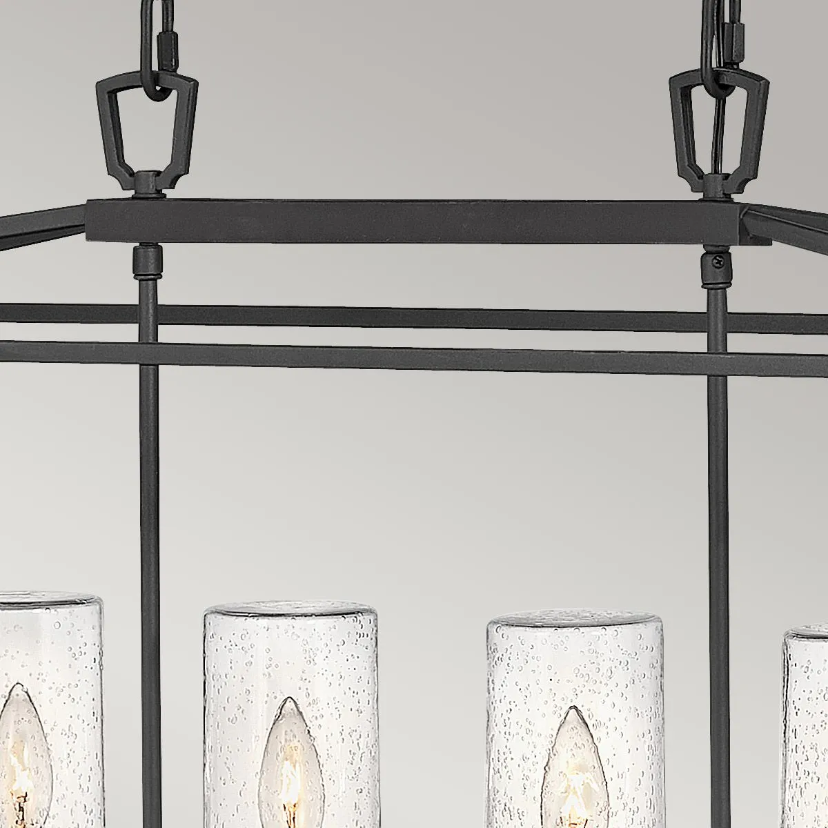 Alford Place 6 Light Outdoor Linear Pendant - Museum Black IP44 E14