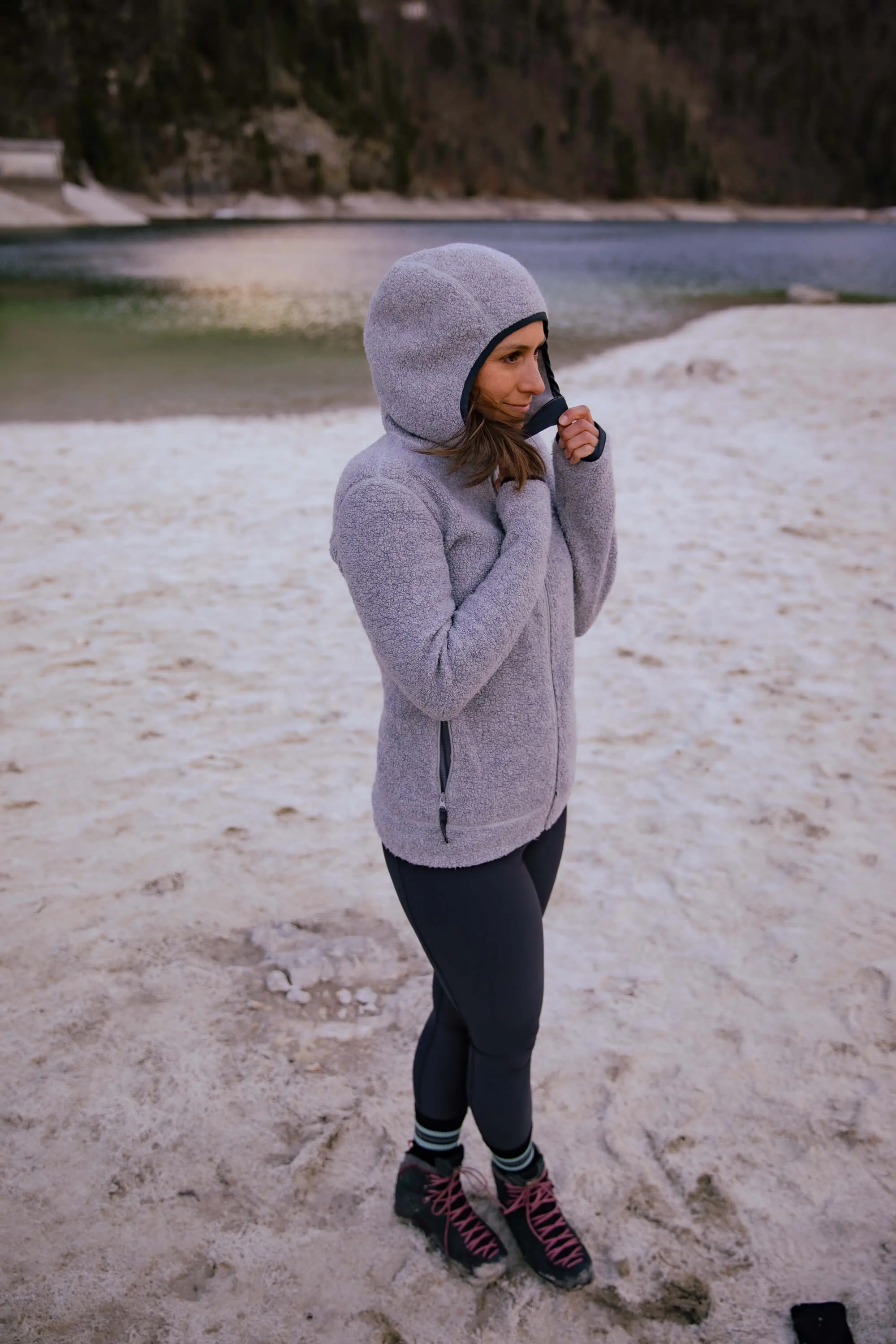 Alpine Wool Hoody Stone Grey