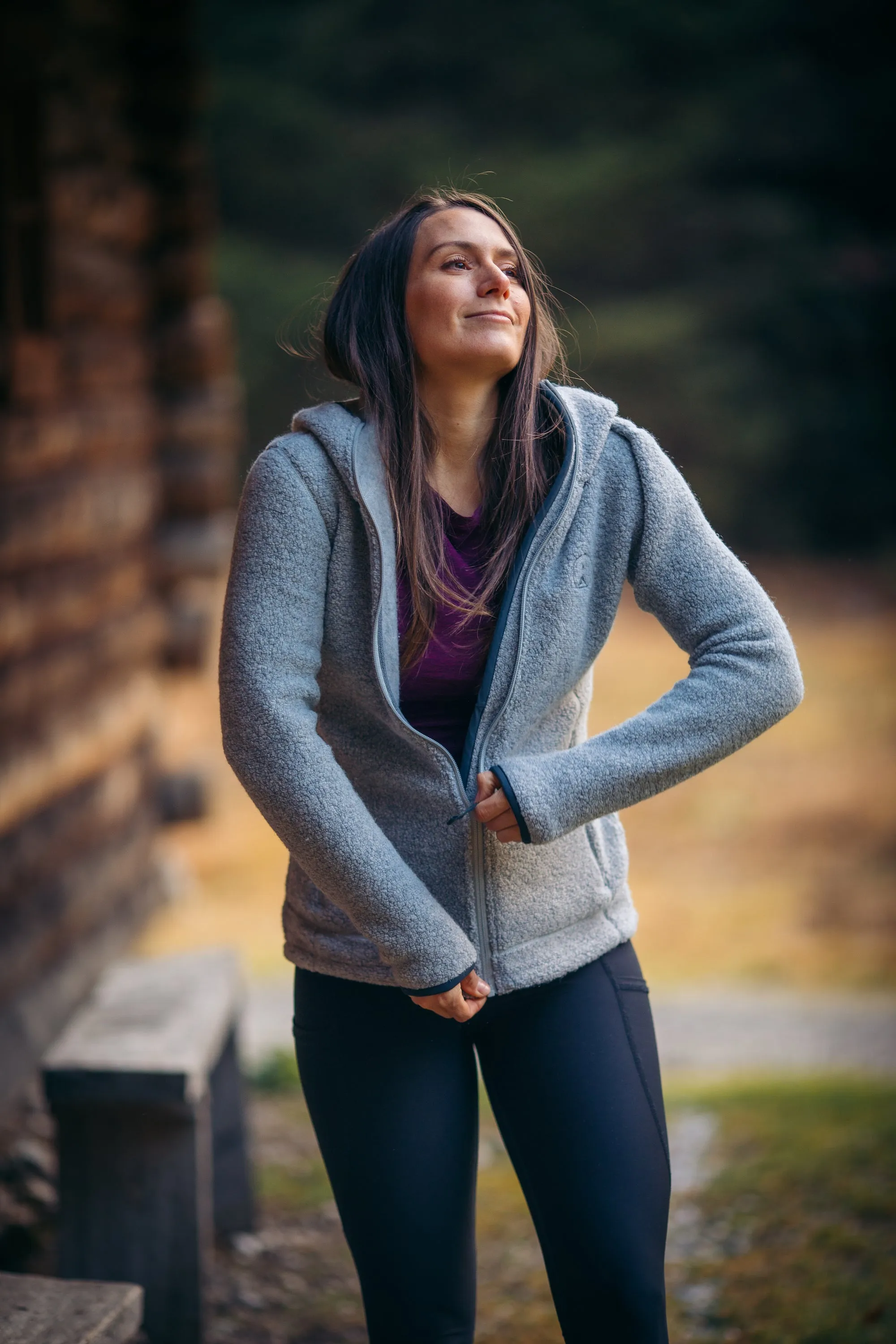 Alpine Wool Hoody Stone Grey