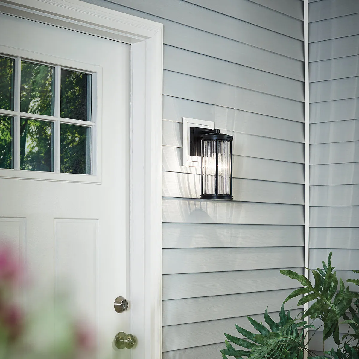 Barras Small/Medium Wall Lantern - Black Finish