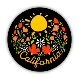 California Sticker - Sunshine & Flowers