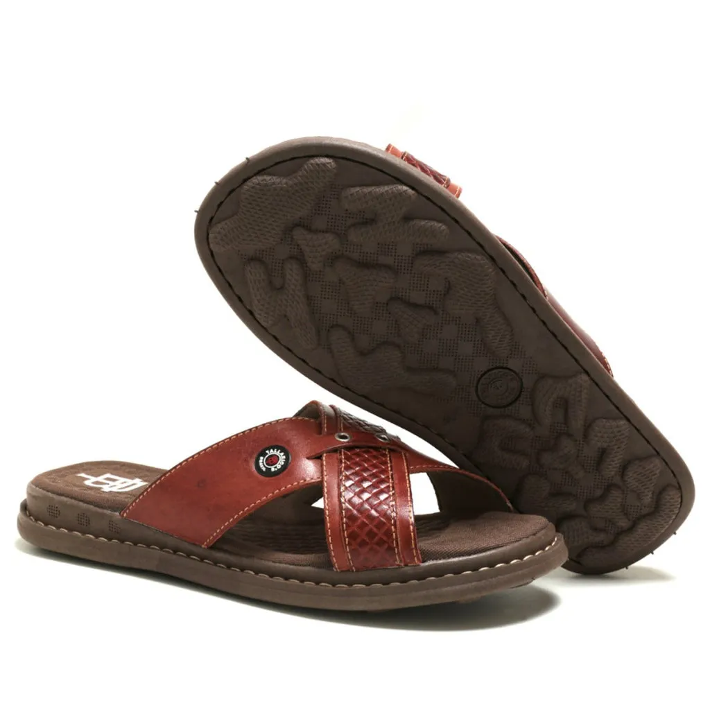 Chinelo Masculino Anti Estresse Em Couro - RelaxUp