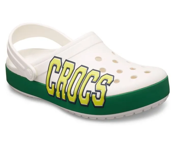 Crocband Logo White/Kelly Green Unisex Clog-205568-10e