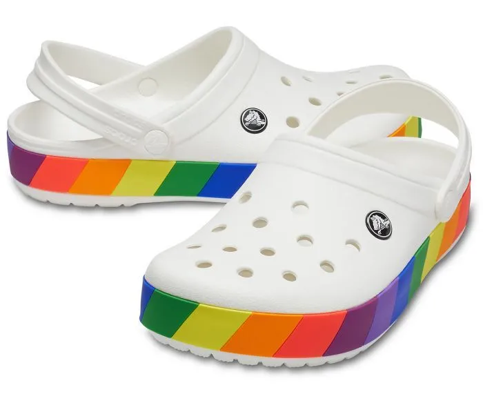 Crocband Rainbow Block White/Multi Unisex Clog-206361-94s