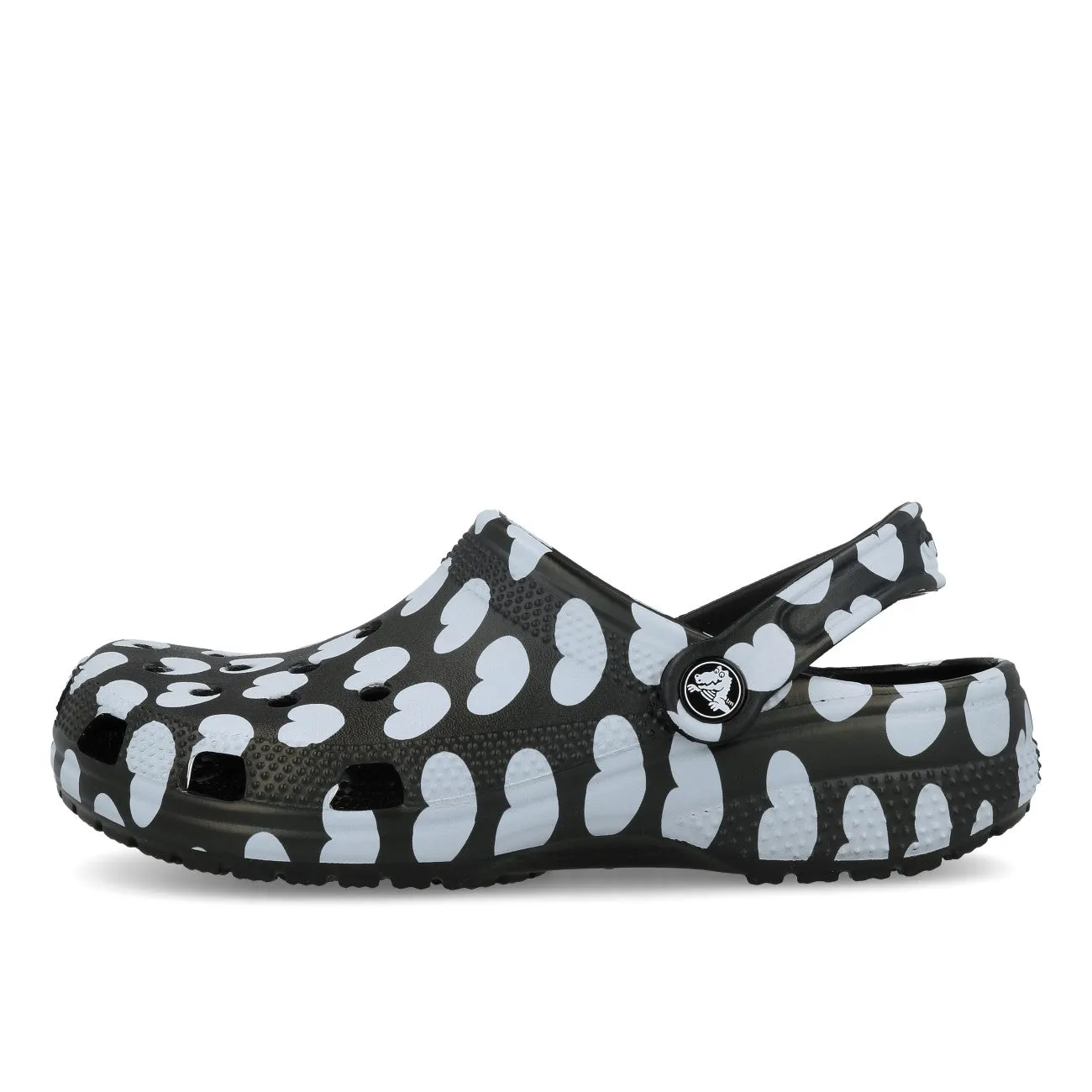 Crocs Classic Heart Print Clog Black White