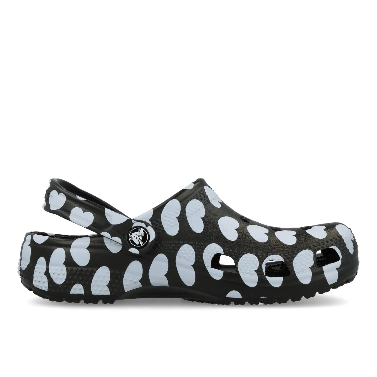 Crocs Classic Heart Print Clog Black White