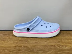 CROCS CROCBAND CLEAN CLOG  bleu ciel et blanc et rose