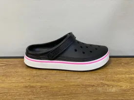 CROCS CROCBAND CLEAN CLOG
 noir et blanc et rose