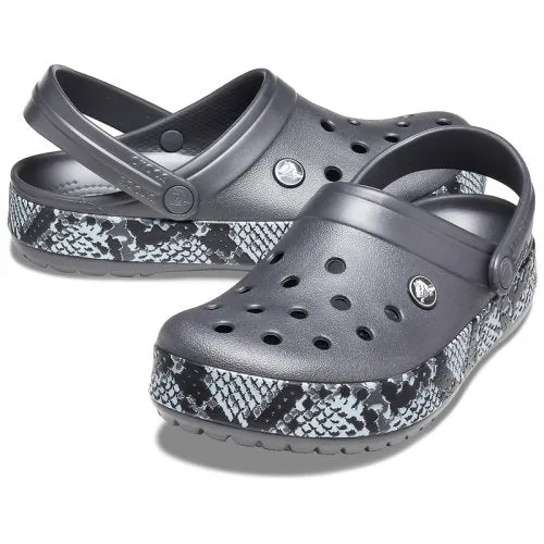 Crocs Crocband™ Snake Print Black/Grey Clogs-206380-02w