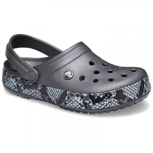 Crocs Crocband™ Snake Print Black/Grey Clogs-206380-02w