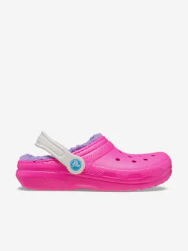 Crocs Girls Classic Lined Clog in Pink