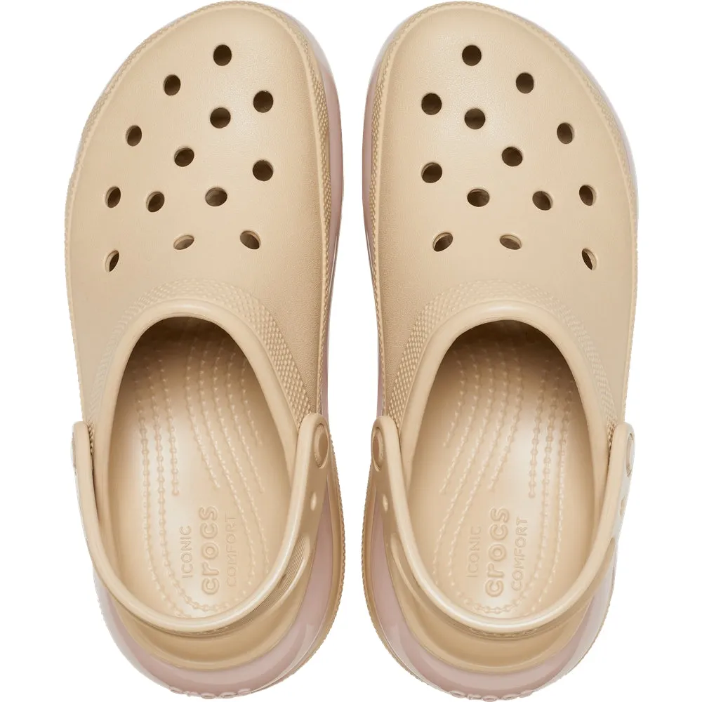 Crocs Mujer Classic Mega Crush Clog Zuecos Beige