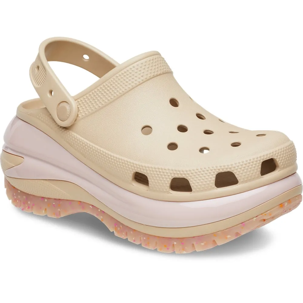 Crocs Mujer Classic Mega Crush Clog Zuecos Beige