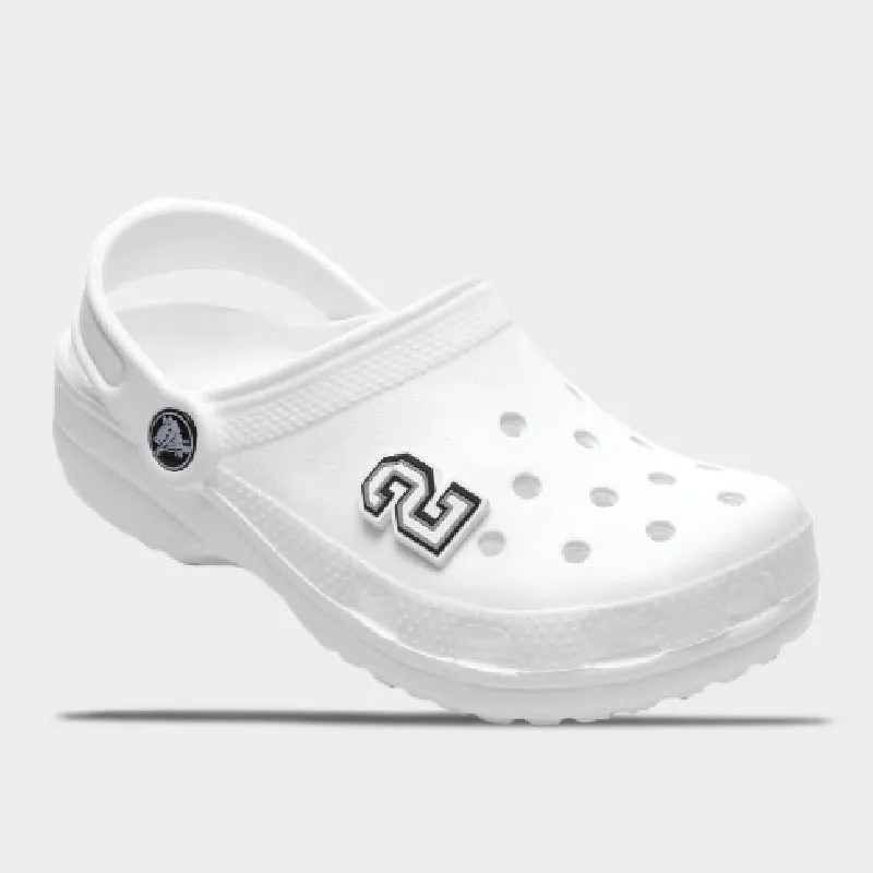 Crocs Unisex B&W Number 2 Jibbitz Black/White _ 172429 _ Black