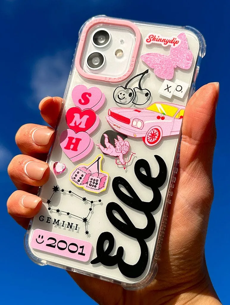 Customisable Clear Shock iPhone Case With Pink Camera Hole