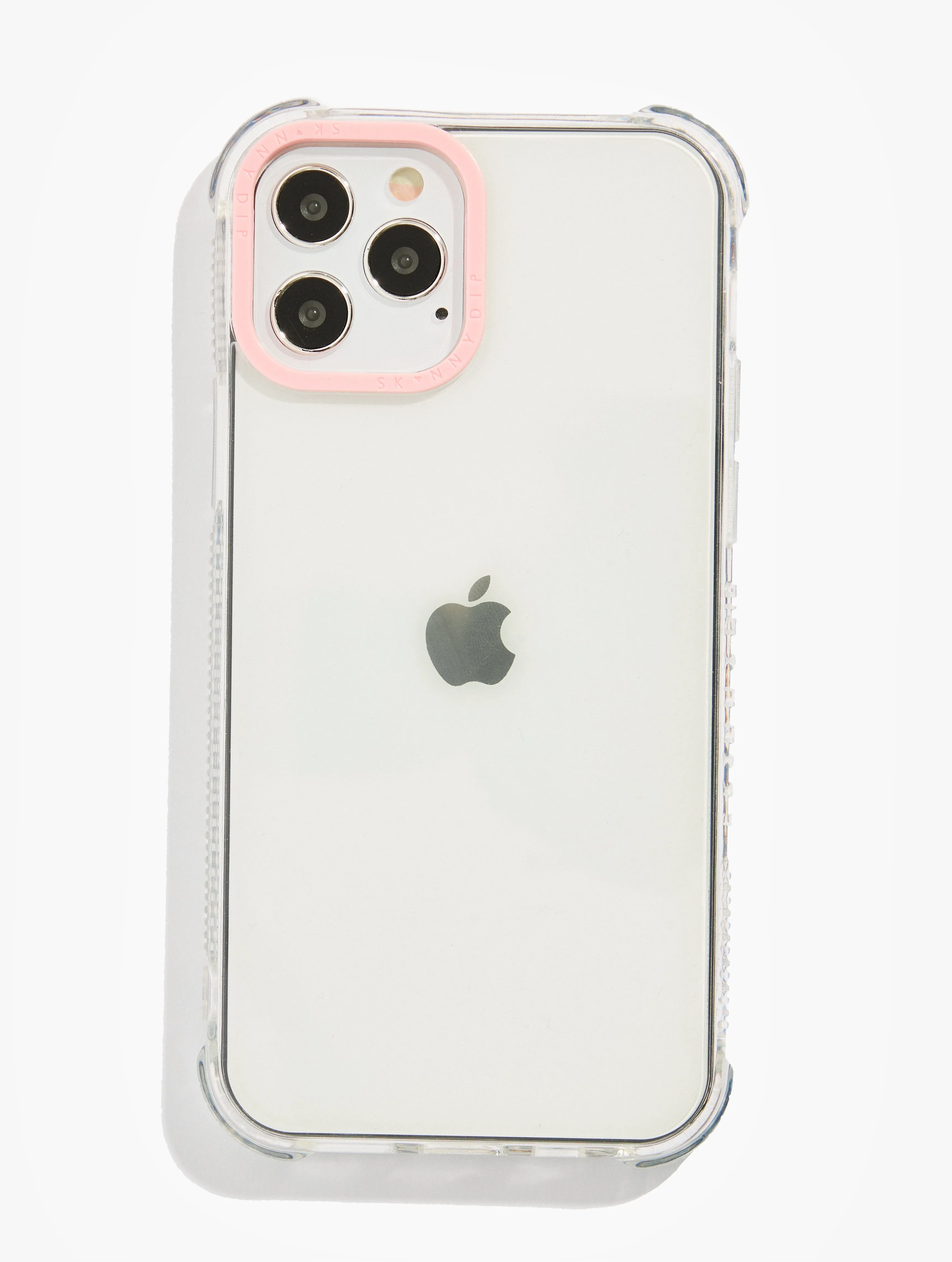 Customisable Clear Shock iPhone Case With Pink Camera Hole