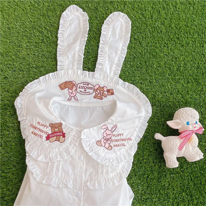 Cute Bunny Embroidered Top PL51178