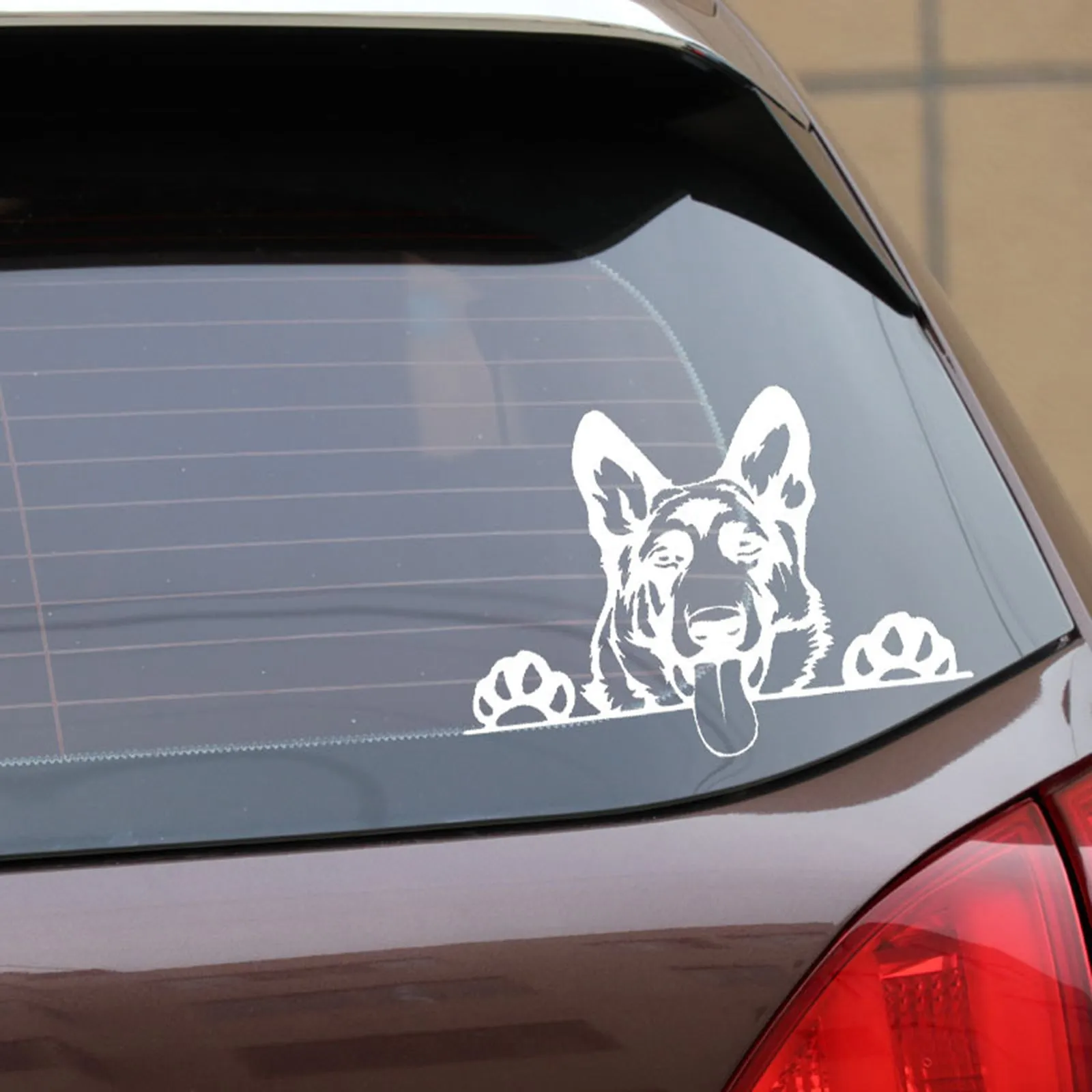 CUTE DOG CAR STICKER 6.6'' x 4.6''