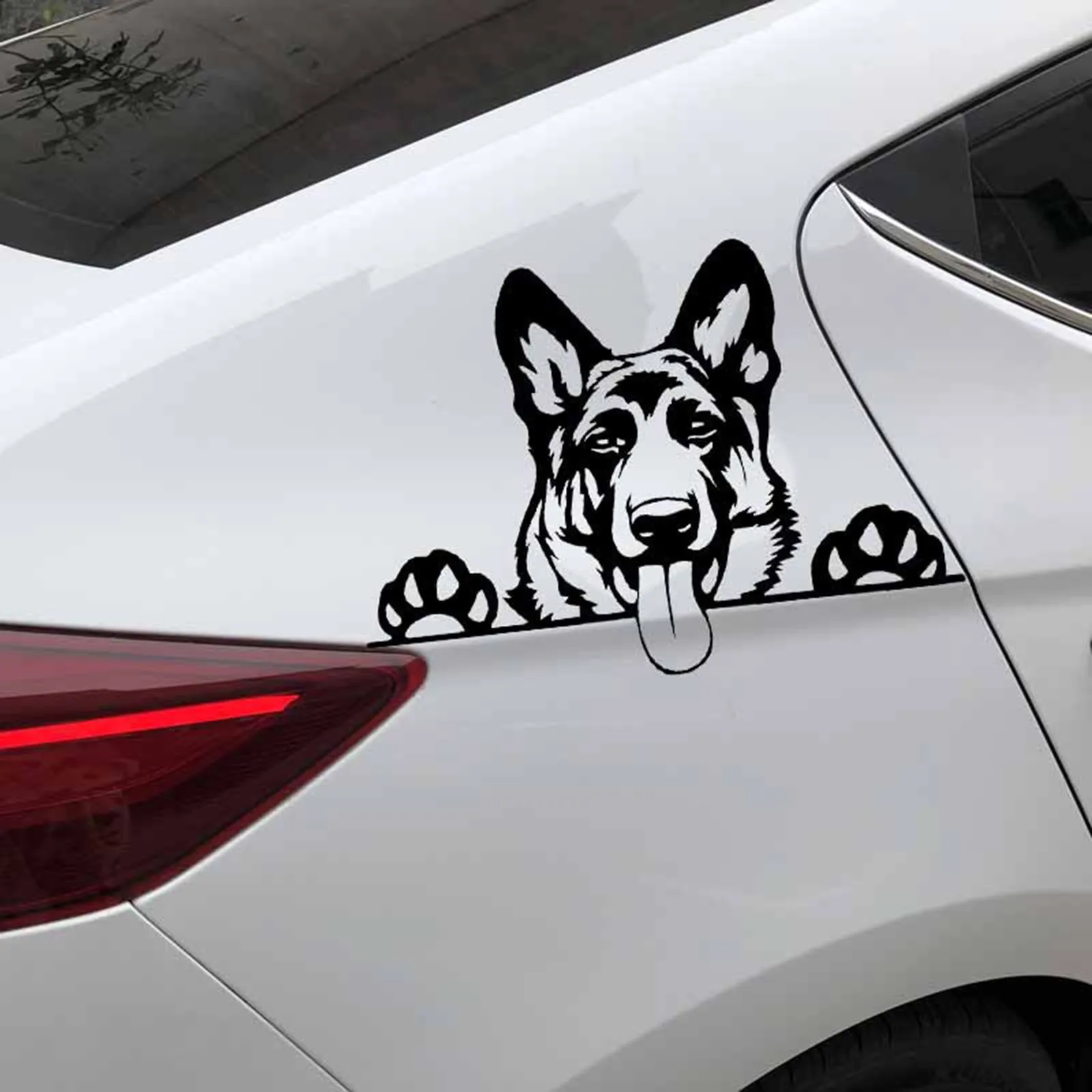 CUTE DOG CAR STICKER 6.6'' x 4.6''