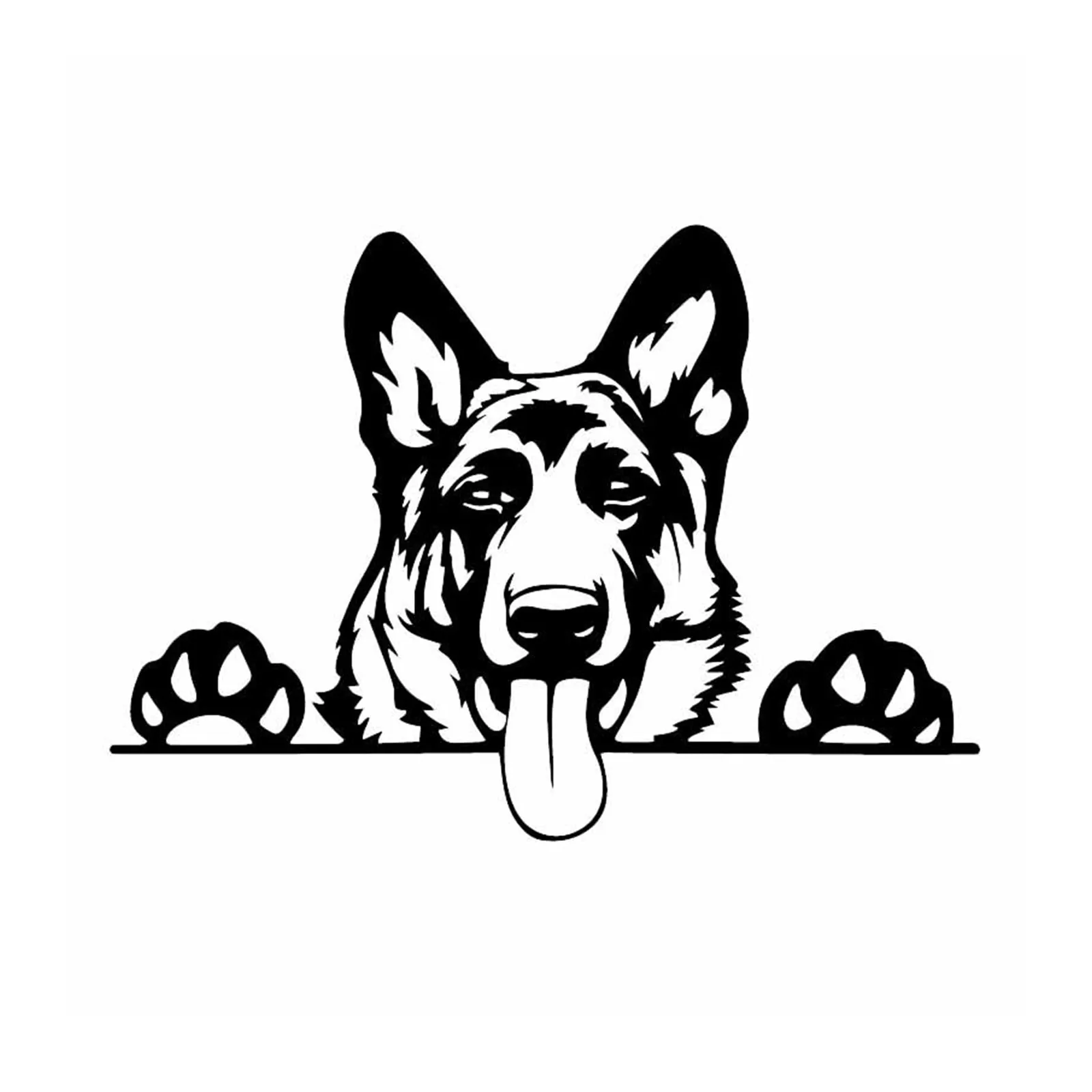 CUTE DOG CAR STICKER 6.6'' x 4.6''