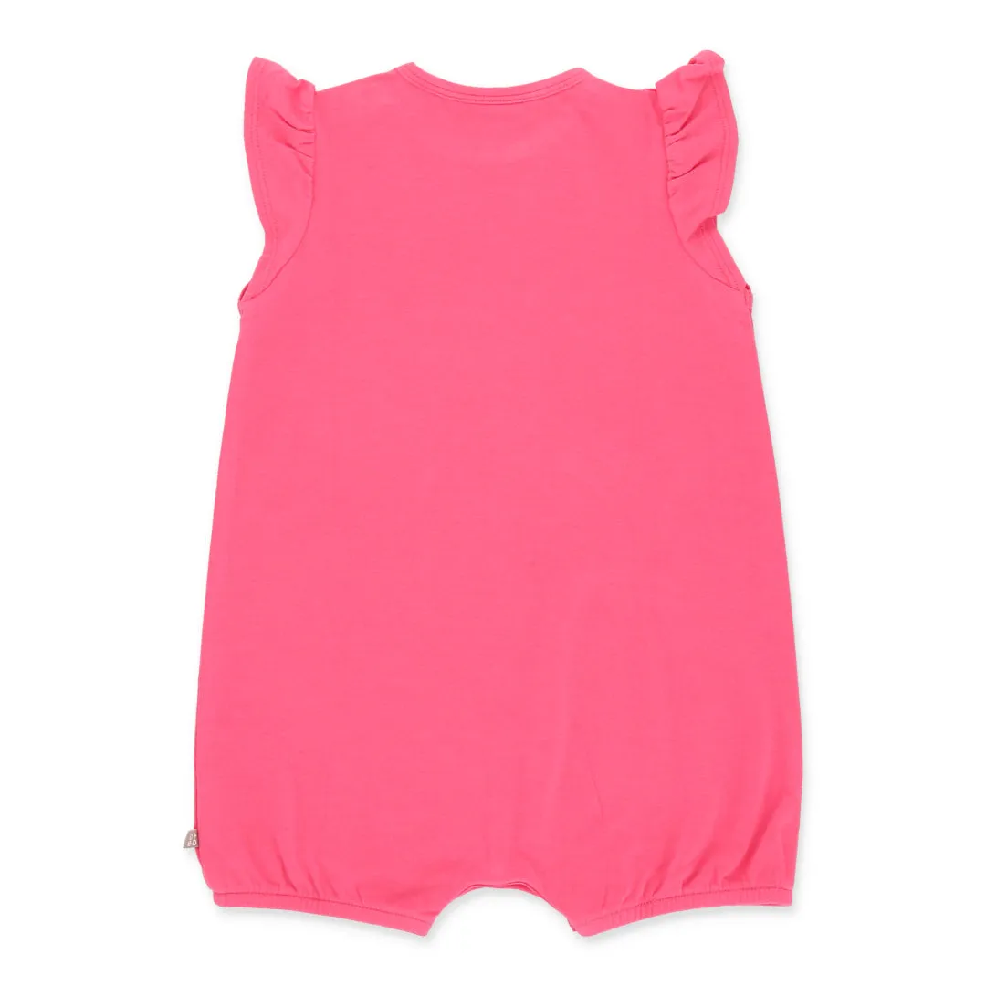 Duckie's Day Off Bamboo Fluttersleeve Playsuit (Pink)