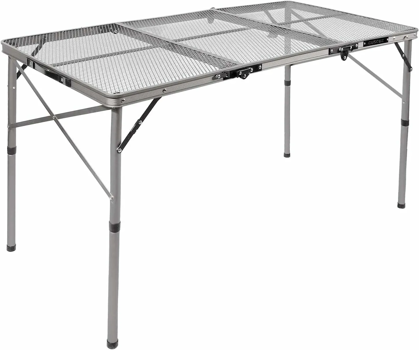 Folding Grill Table for Outside with Adjustable Height Legs