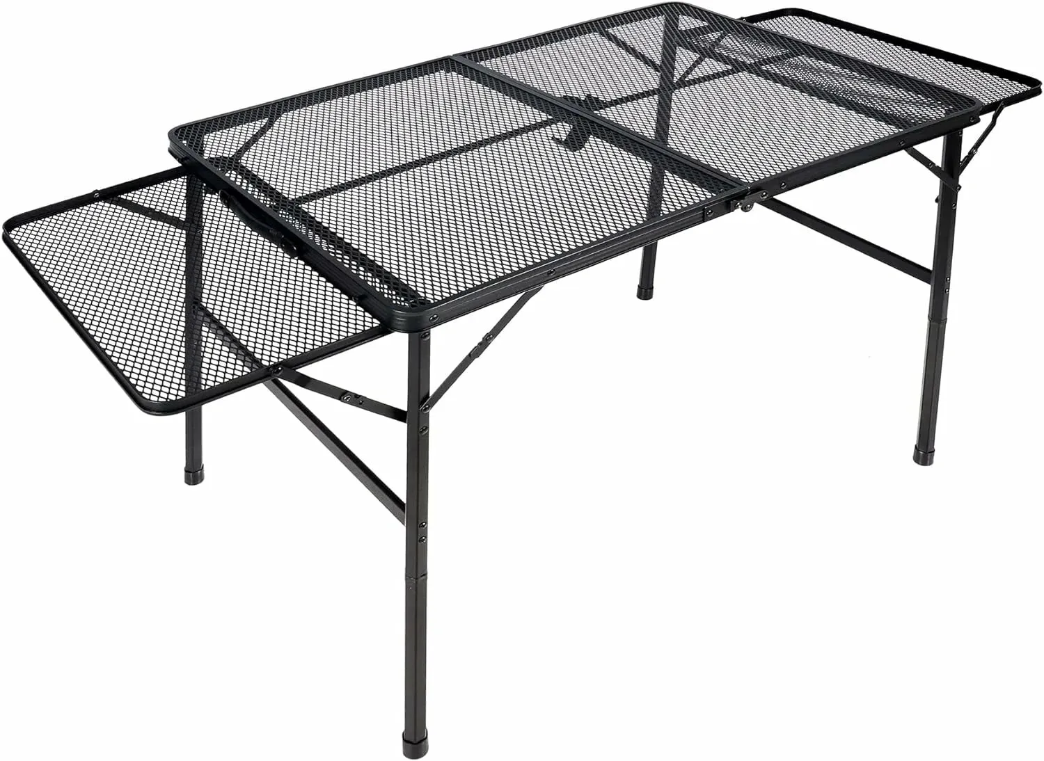 Folding Grill Table for Outside with Adjustable Height Legs