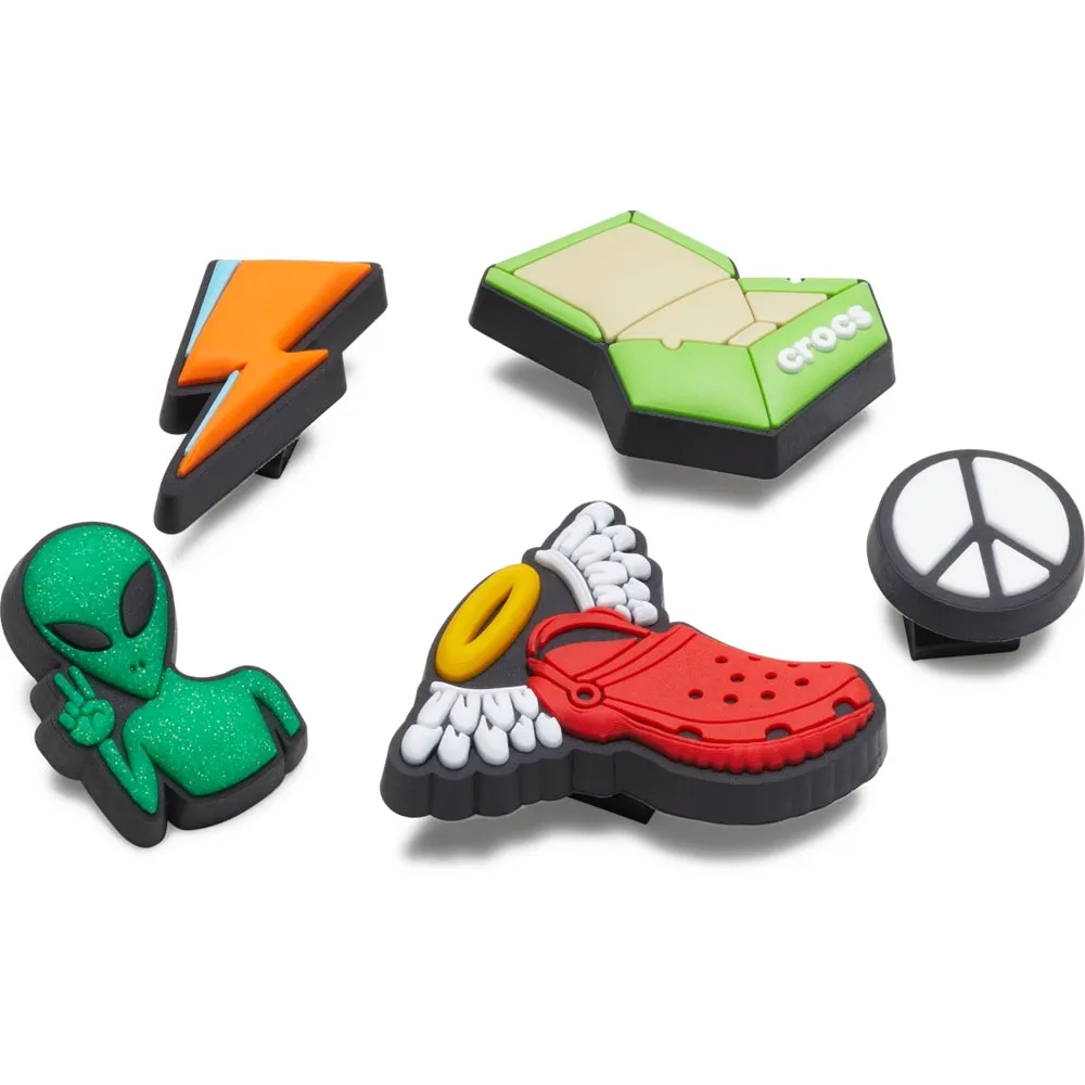 Jibbitz Peace And Crocs Lace Backer 5 Pack Símbolos