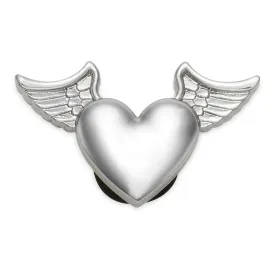 Jibbitz Unisex Silver Metal Heart And Wings Joyería