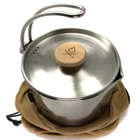 Kessel Bush Pot with Waxed Canvas Pouch (Stainless)