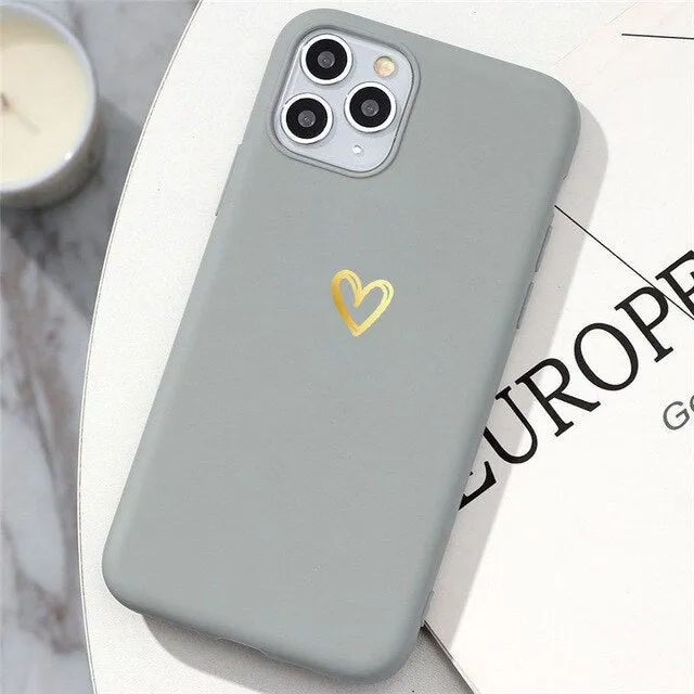 Love Heart Matte Phone Case For Huawei Phones