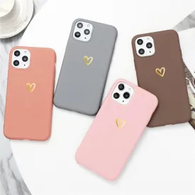 Love Heart Matte Phone Case For Huawei Phones