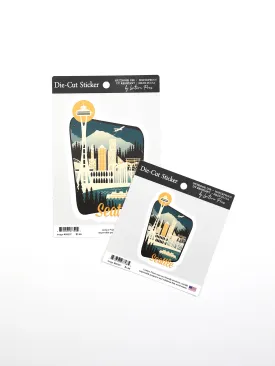 Seattle Retro Skyline, Lantern Press Sticker