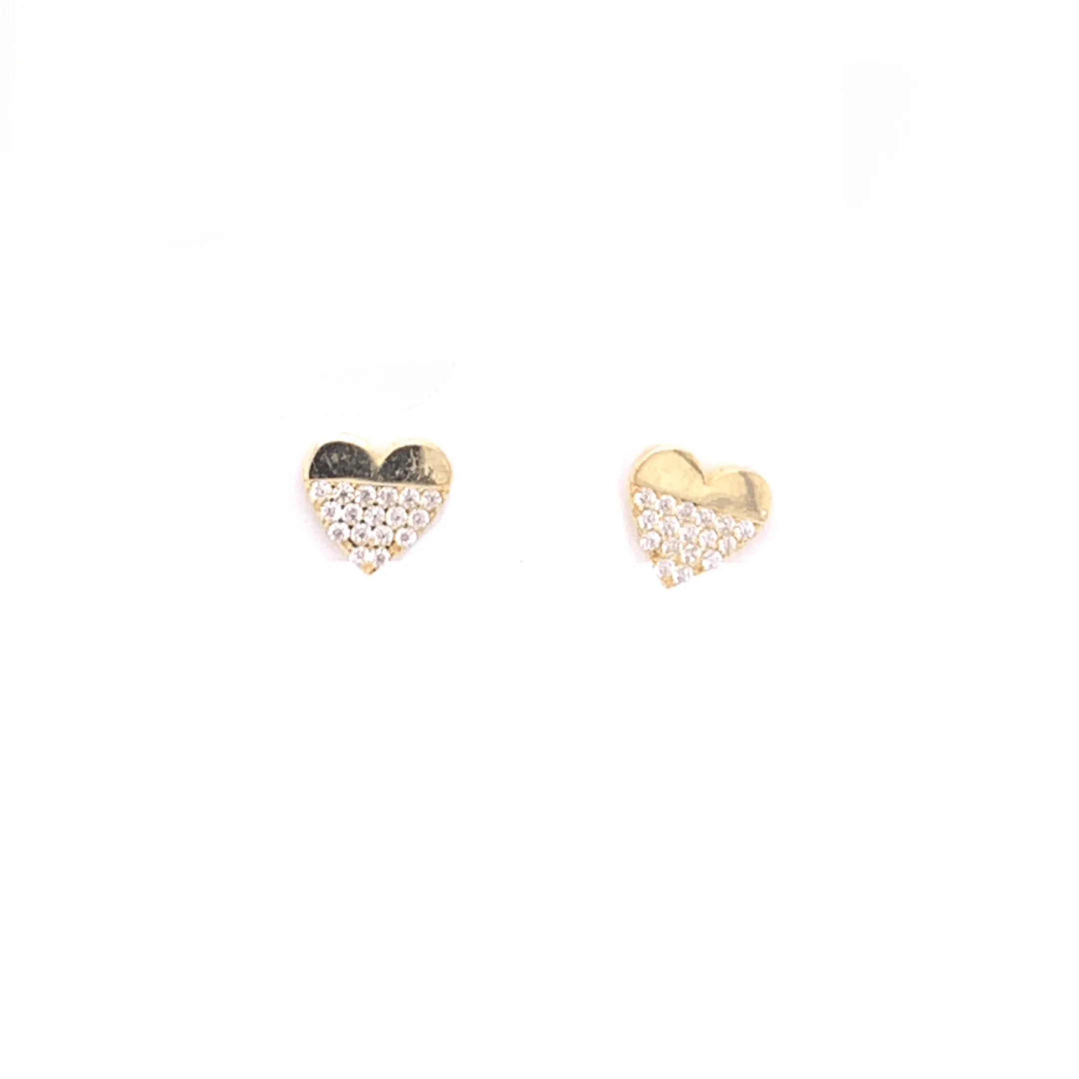 Small Heart Earrings With CZ Stones