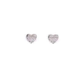 Small Heart Earrings With CZ Stones