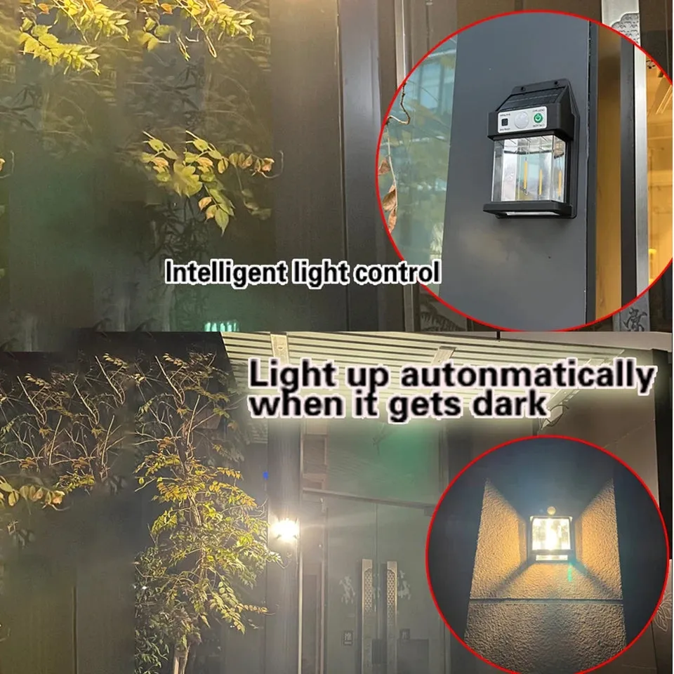 Solar Sensor Wall Light Outdoor, IP65 Waterproof Wall Light