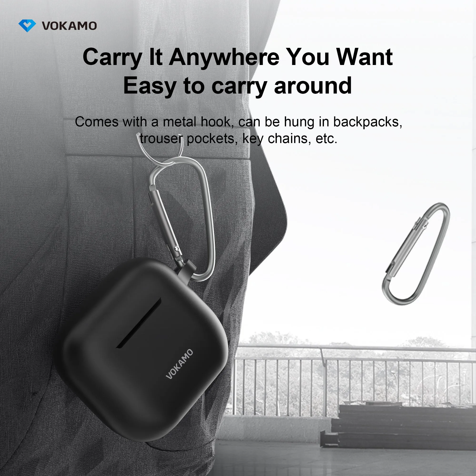 VOKAMO AirPods 3 Case Cover, Silicone AirPods Case with Keychain Compatible with Apple AirPod 3rd Generation 2021