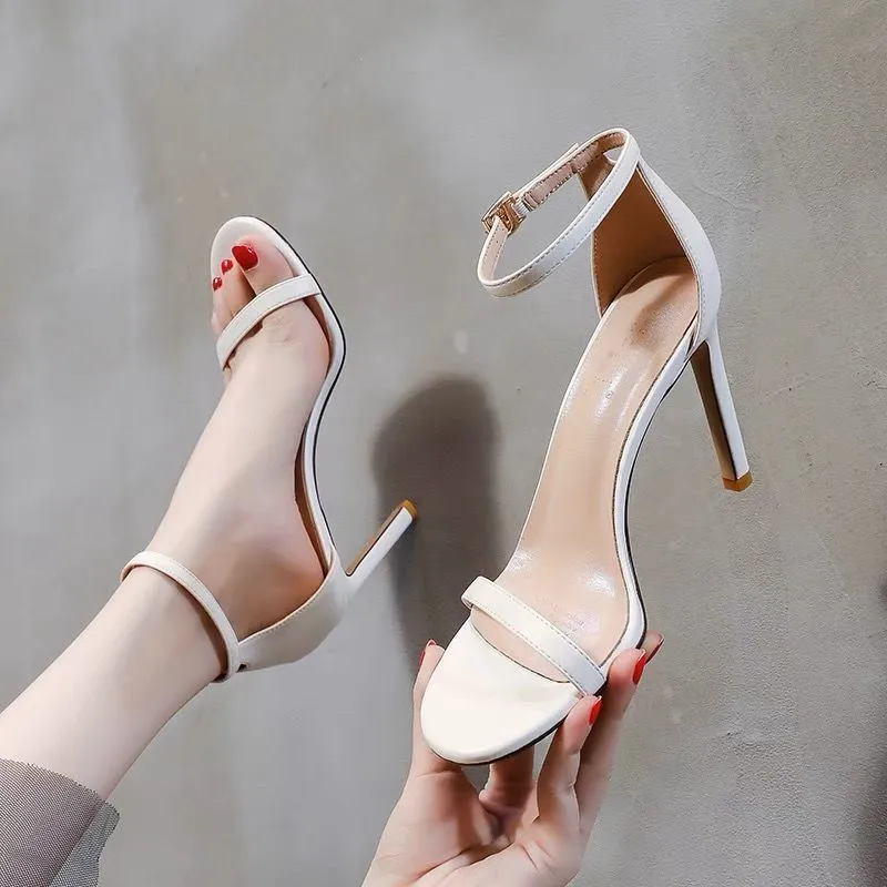 Women's Elegant Open Toe Stiletto High Heels - 6cm & 10cm Heel Heights | Sizes 34-40